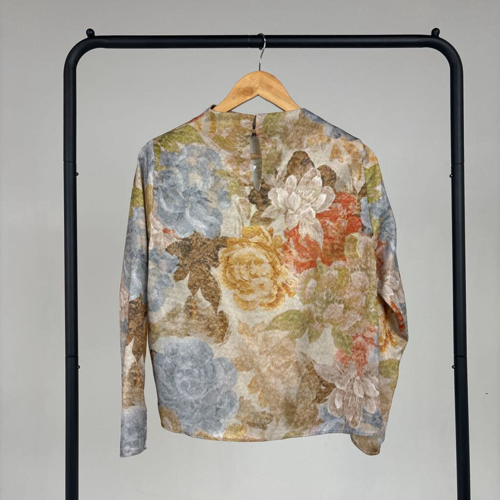 Satin Floral Blouse (S)