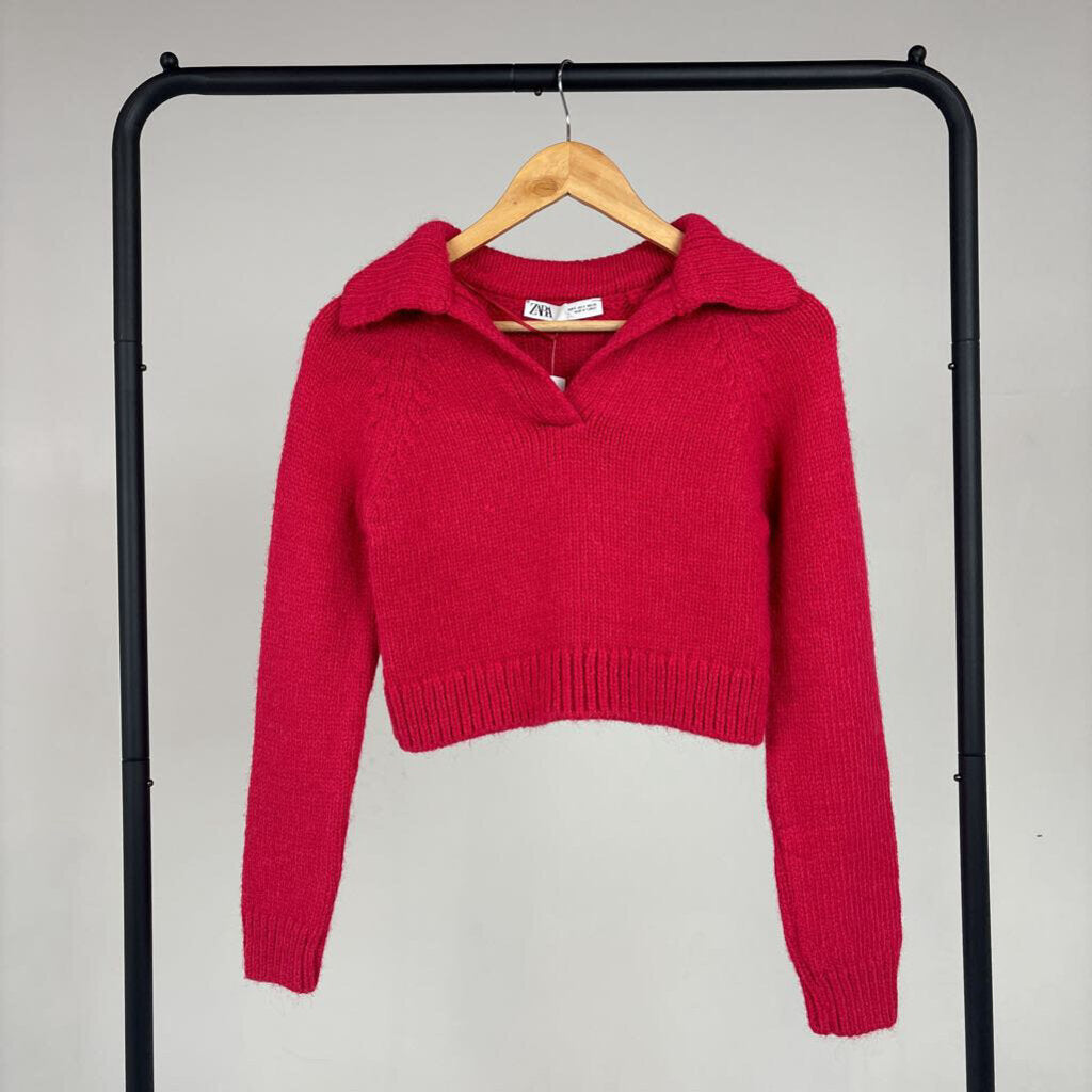 Collared Cropped Sweater (S)