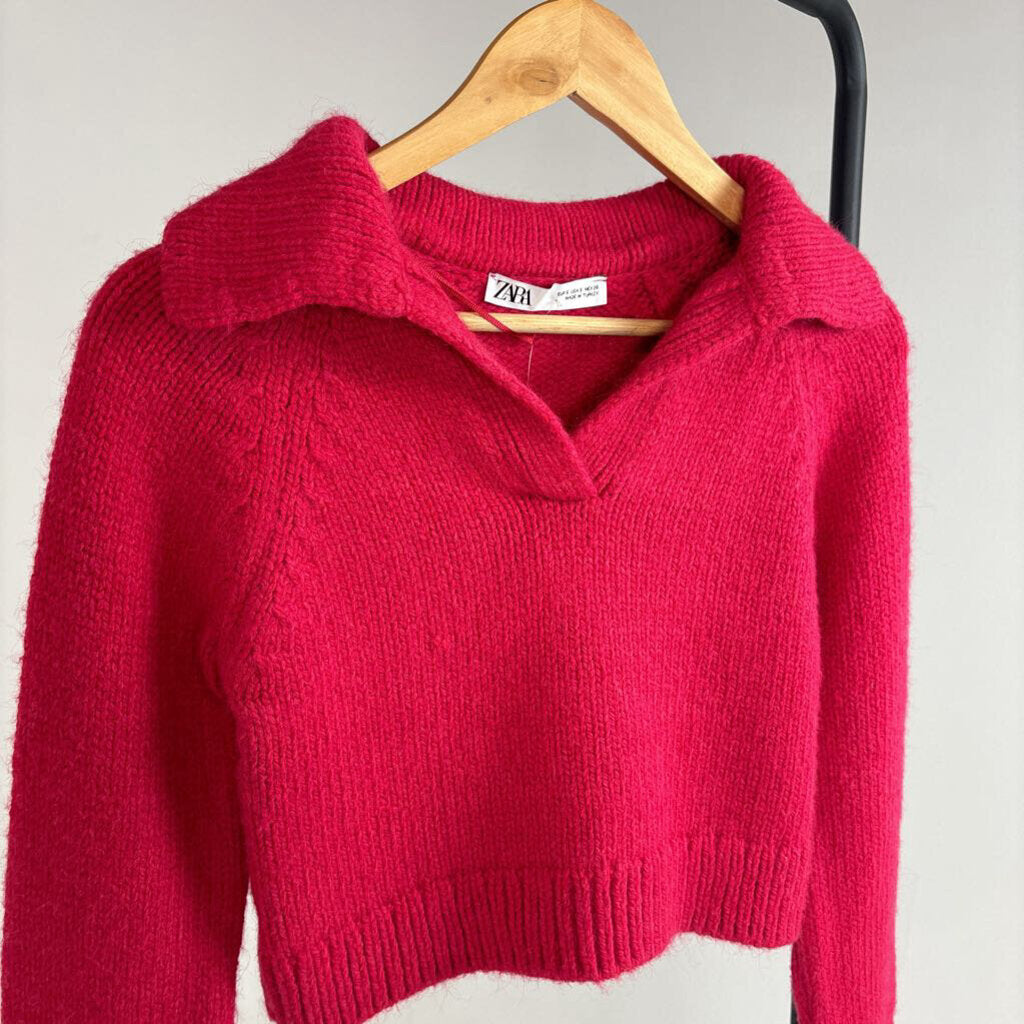 Collared Cropped Sweater (S)