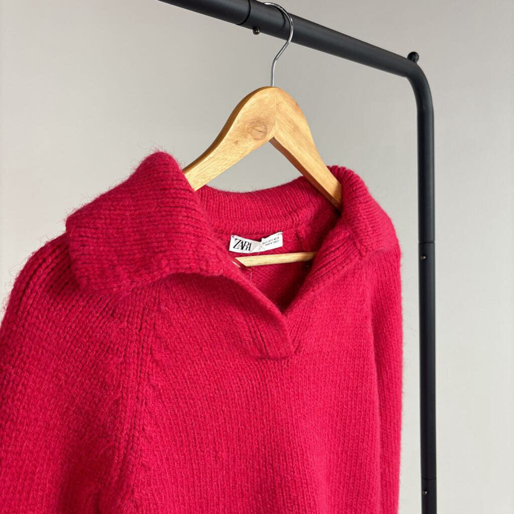 Collared Cropped Sweater (S)