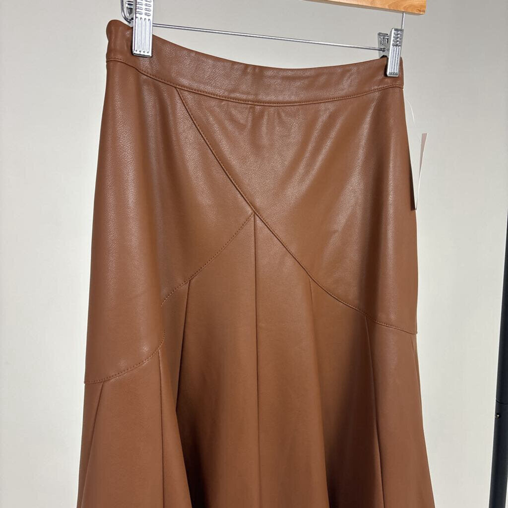 Maxi Pleated Faux Leather Skirt (6)