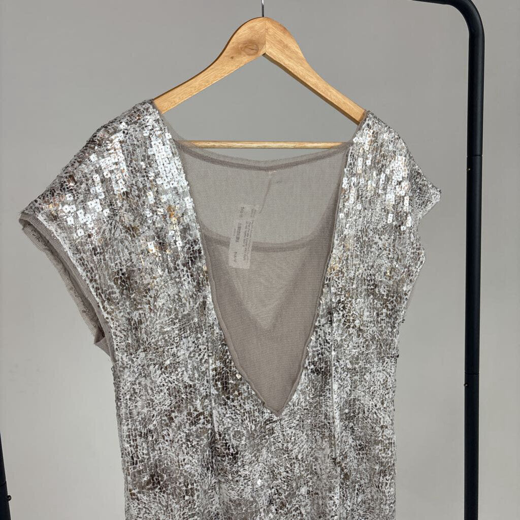 Sequin Shirt Style Dress (S)