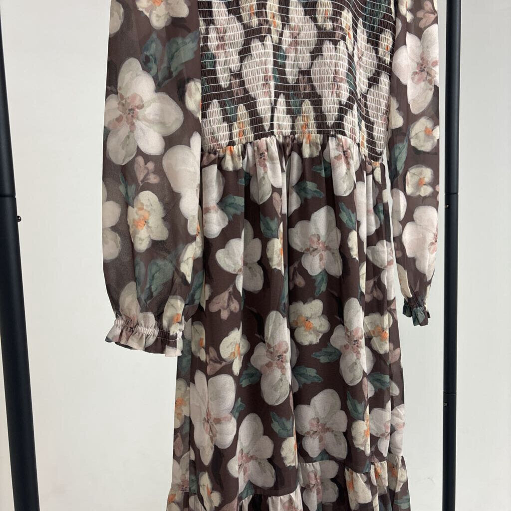 NWT Shirred Floral Dress (S)