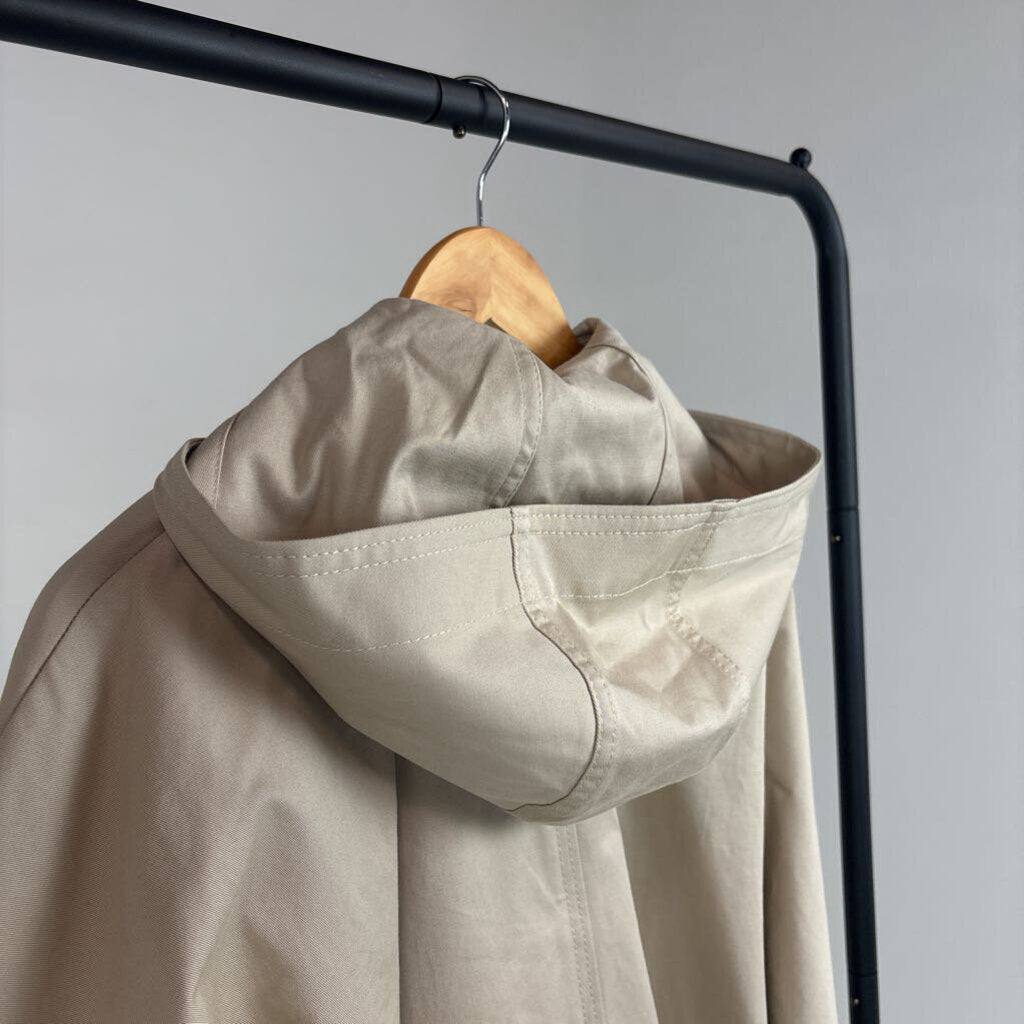 Hooded Button Up Trench Coat (XS)