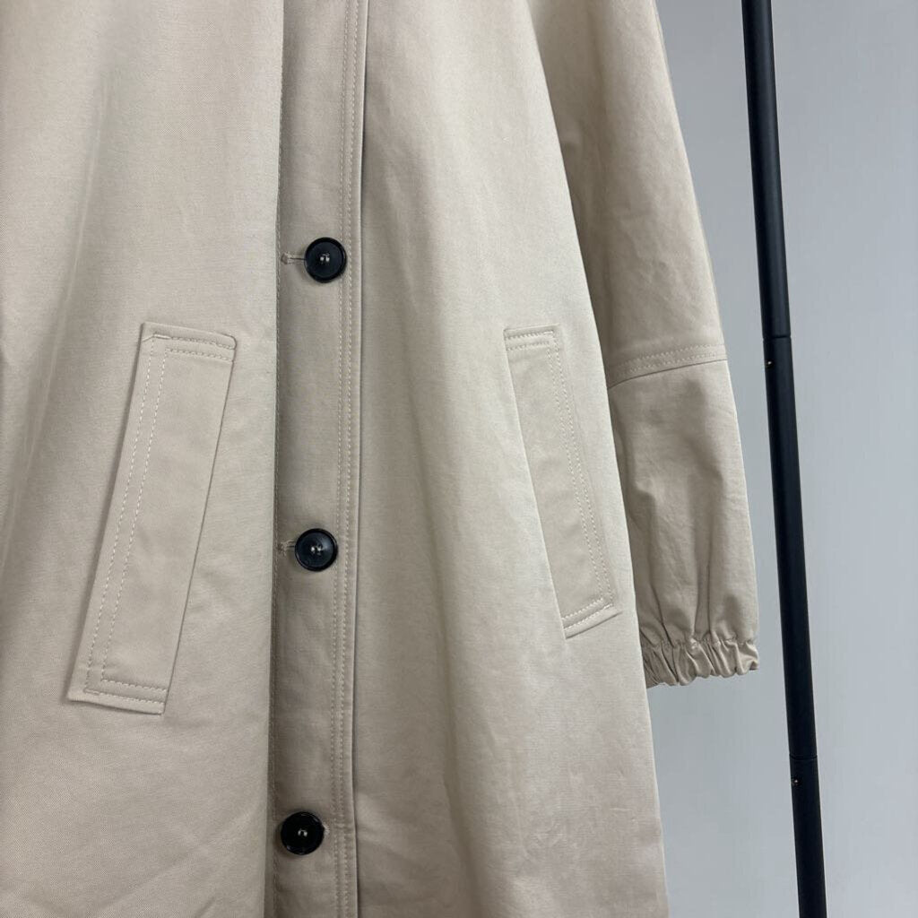 Hooded Button Up Trench Coat (XS)