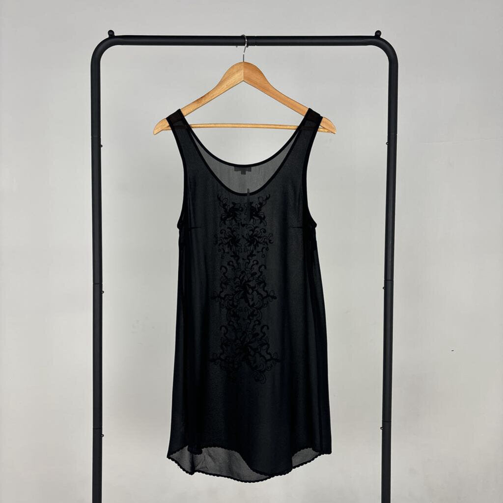 Sheer Silk Embroidered Dress (M)