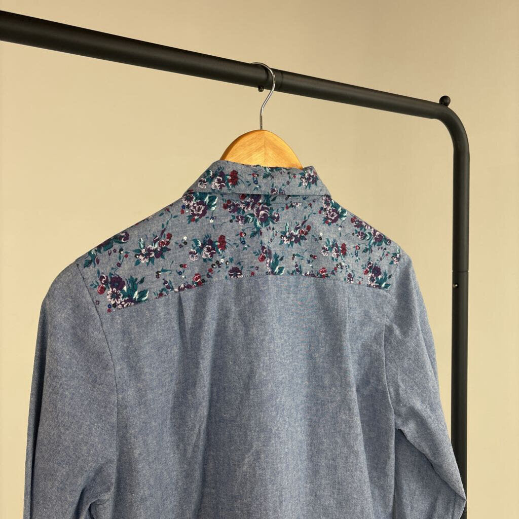 Floral Print Western Jean Shirt