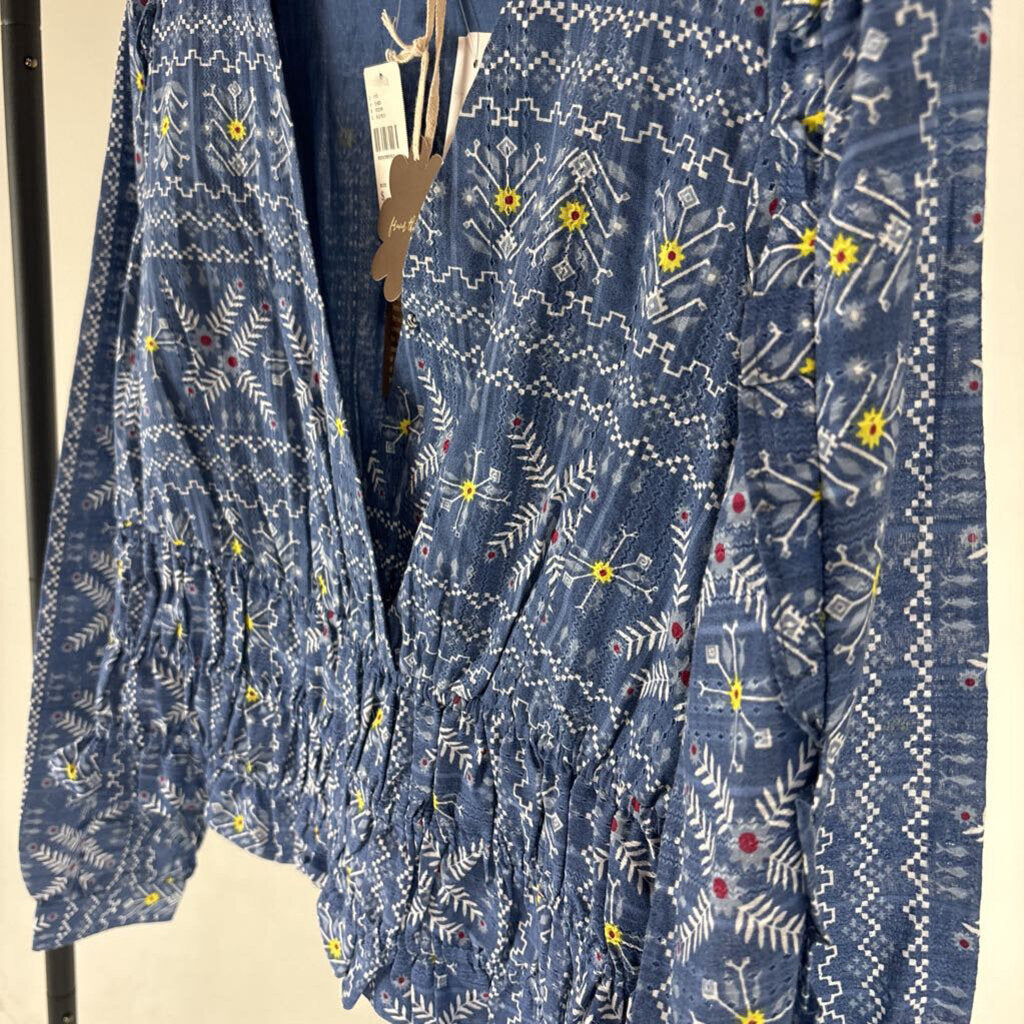 NWT Patterned Peasant Blouse (S)