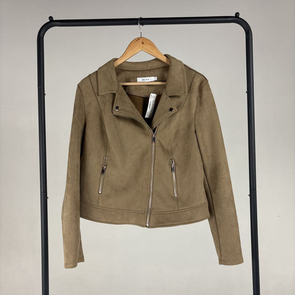 Faux Suede Moto Jacket (L)