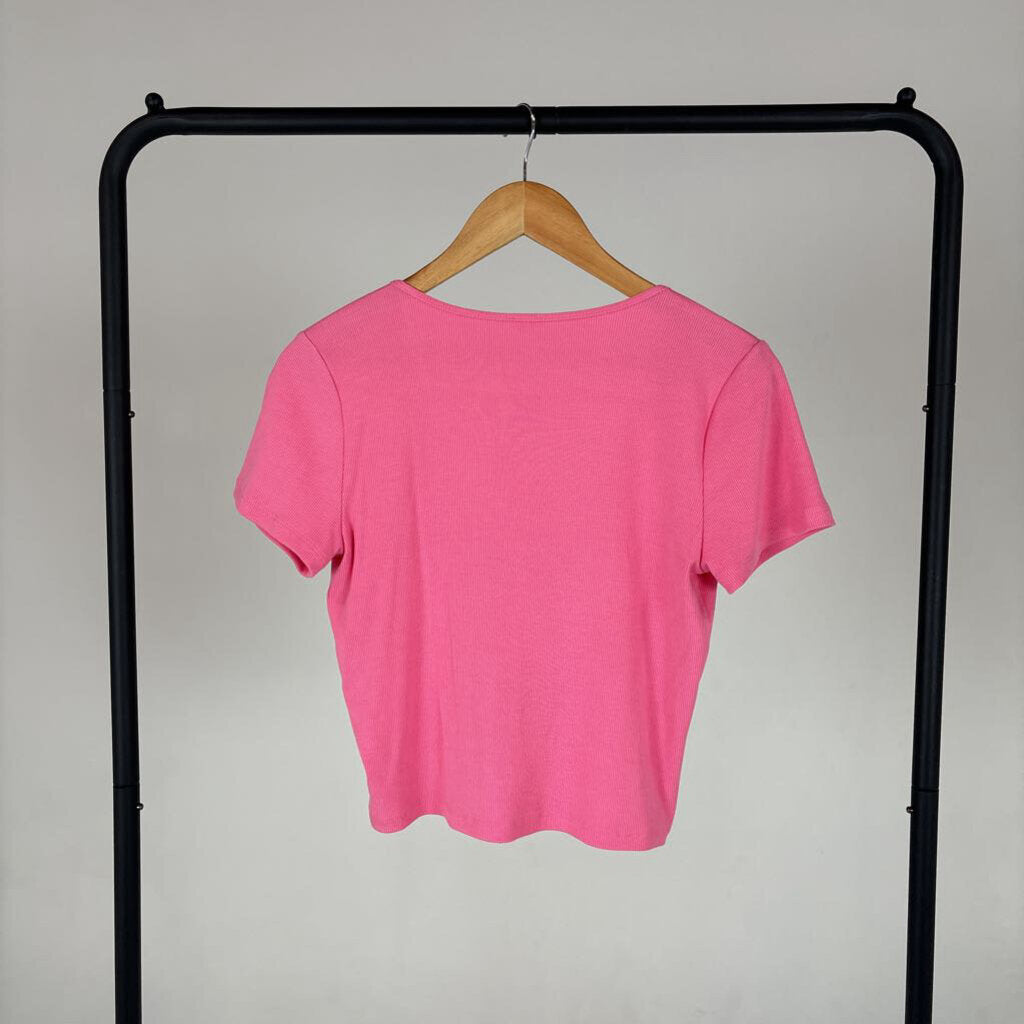 Short Sleeve Tie-front Top (M)