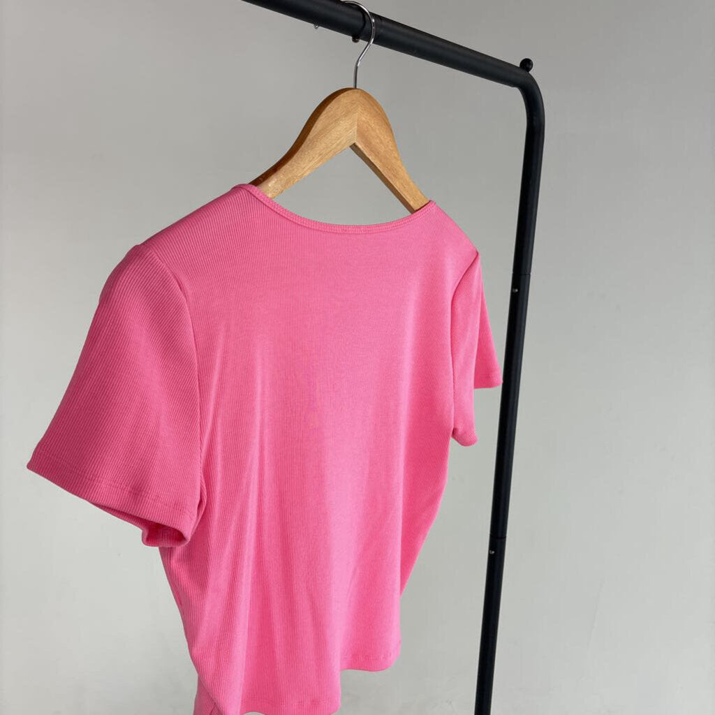 Short Sleeve Tie-front Top (M)