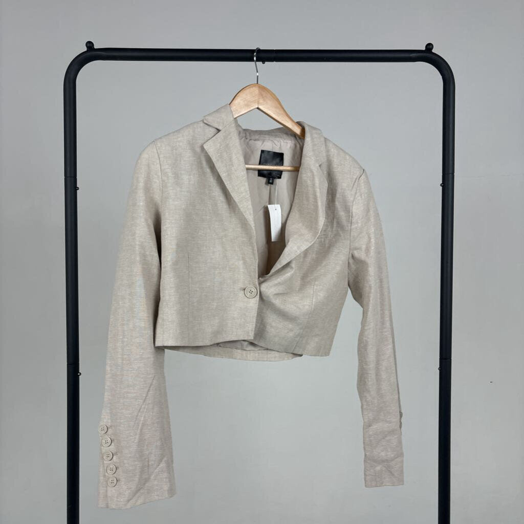 Cropped Linen Blend Blazer (M)