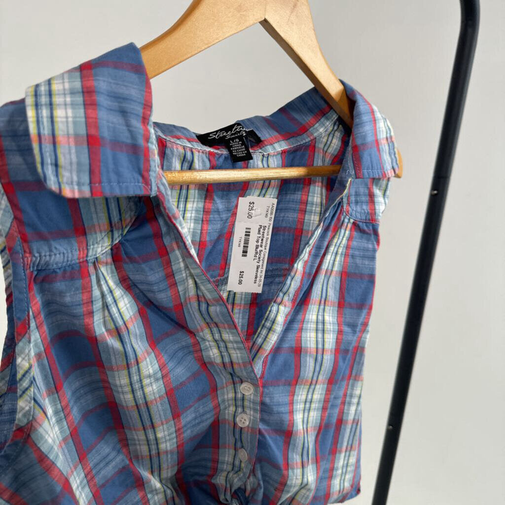 Sleeveless Plaid Top (L)