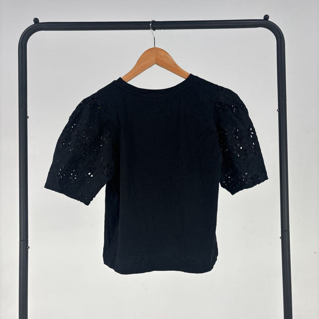 Embroidered Puff Sleeve Top (M)