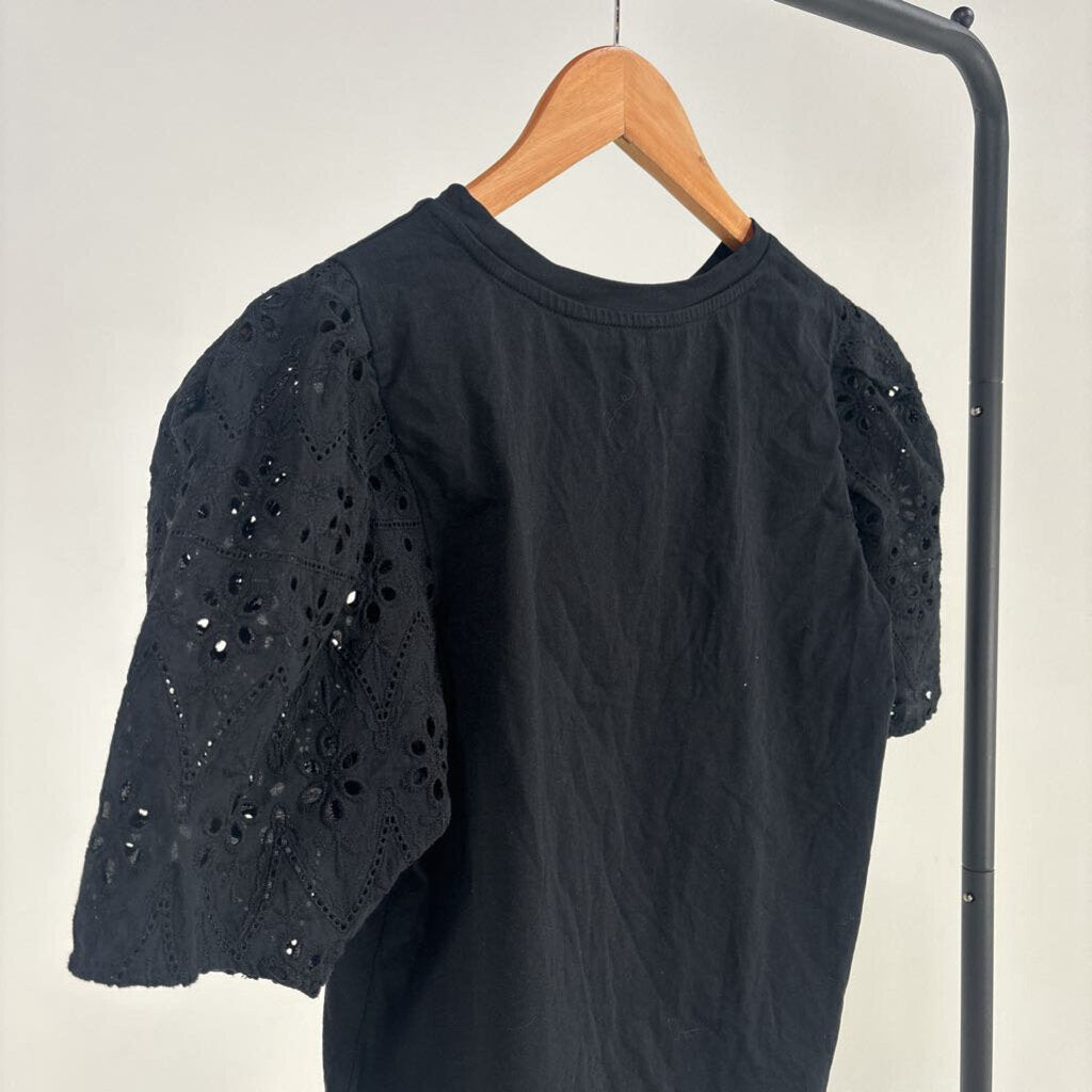 Embroidered Puff Sleeve Top (M)