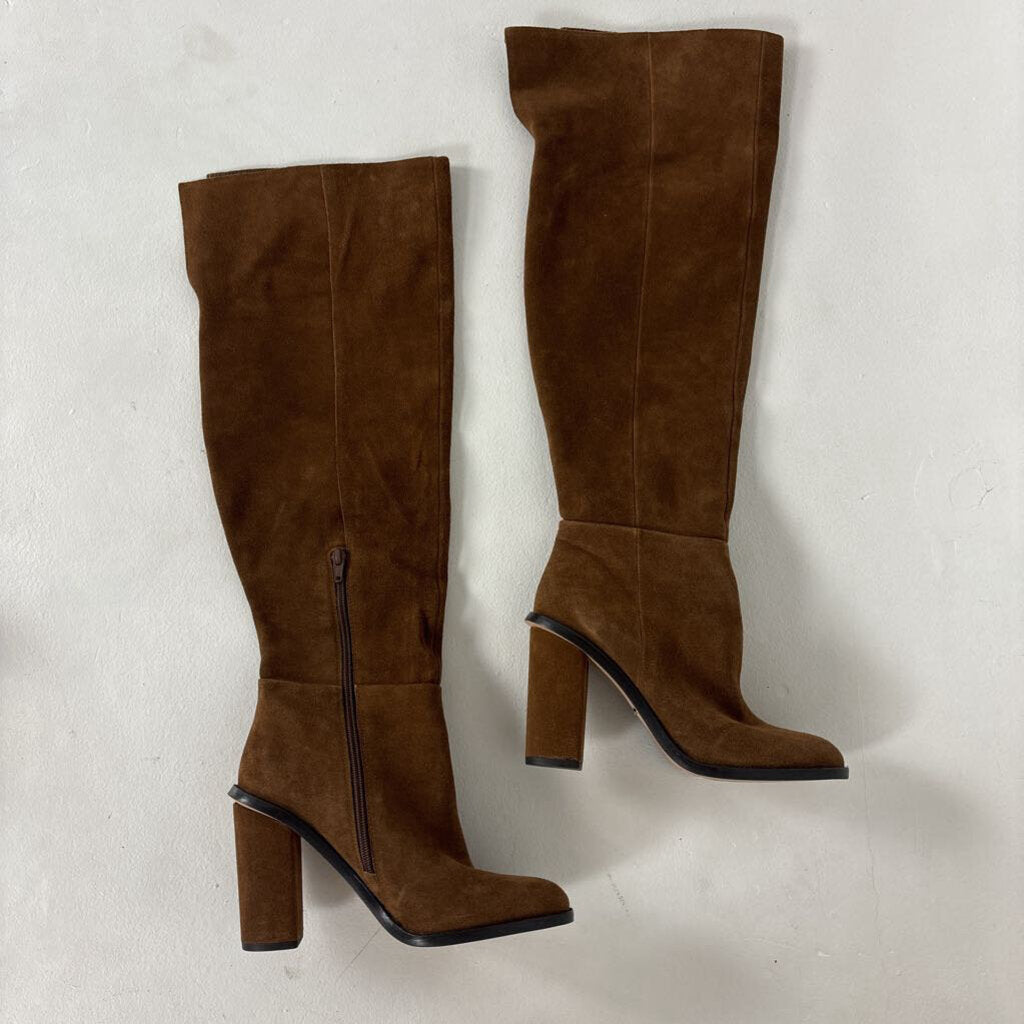 Suede Heeled Knee-high Boot (8.5)