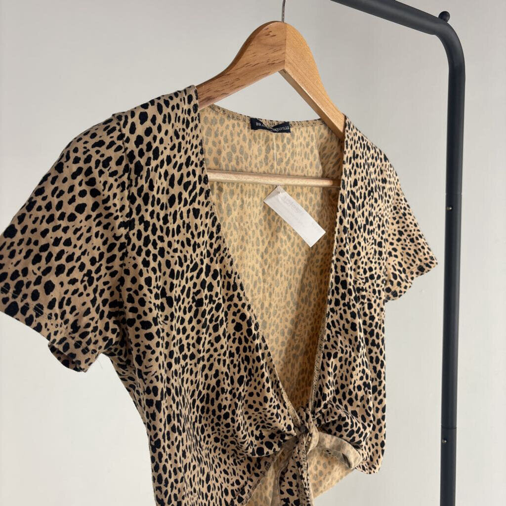 Leopard Print Front Tie Top (S)