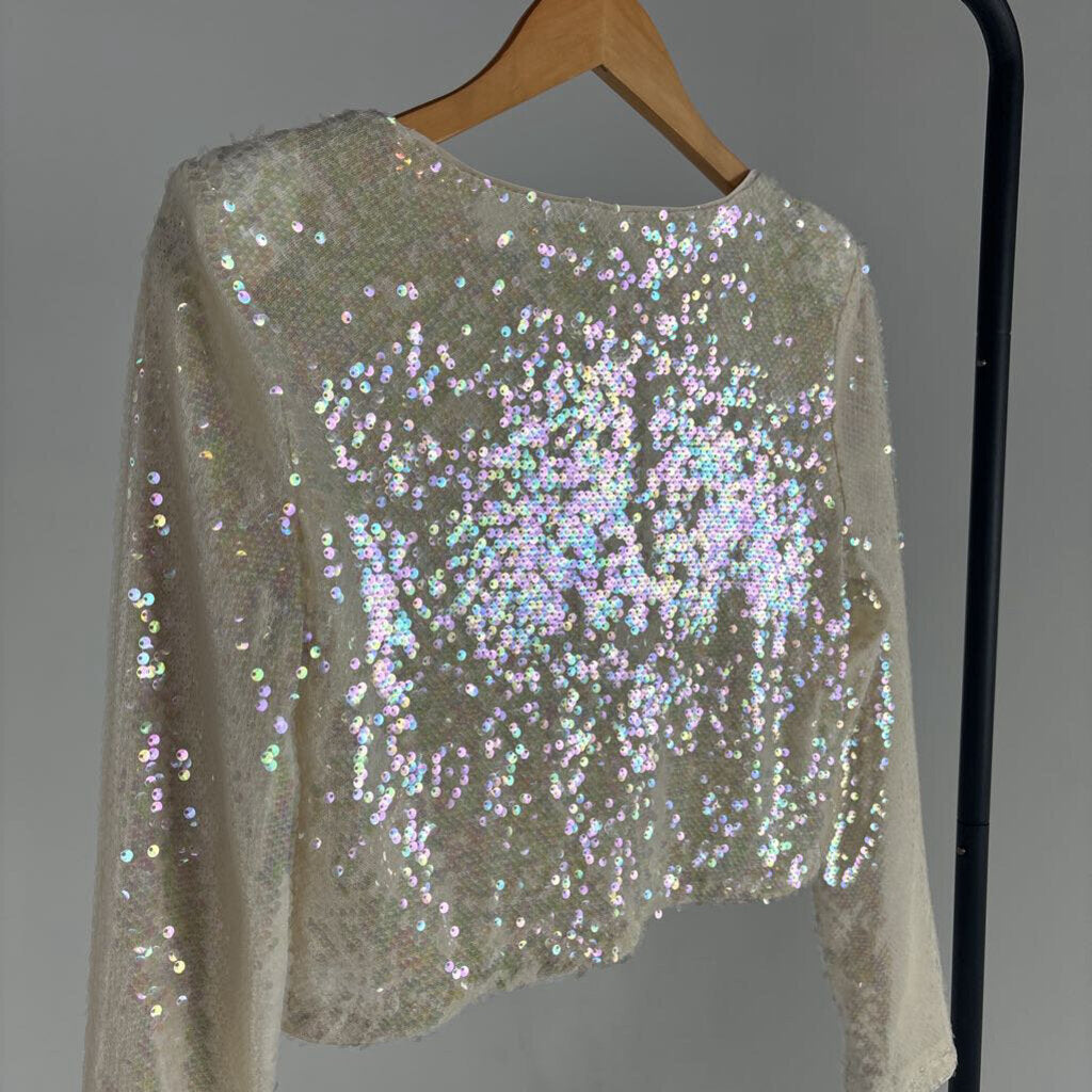 NWT! Sequin LS Top (S)