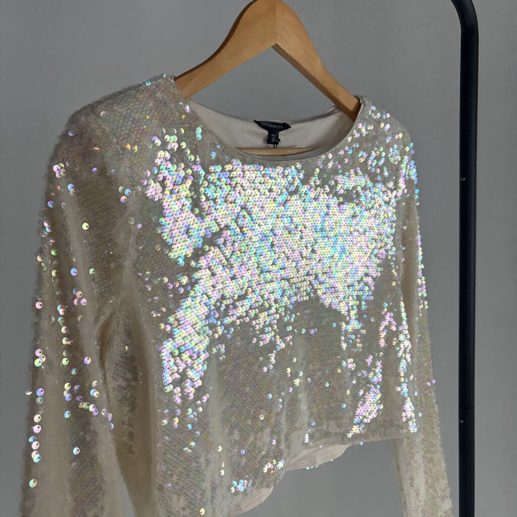 NWT! Sequin LS Top (S)