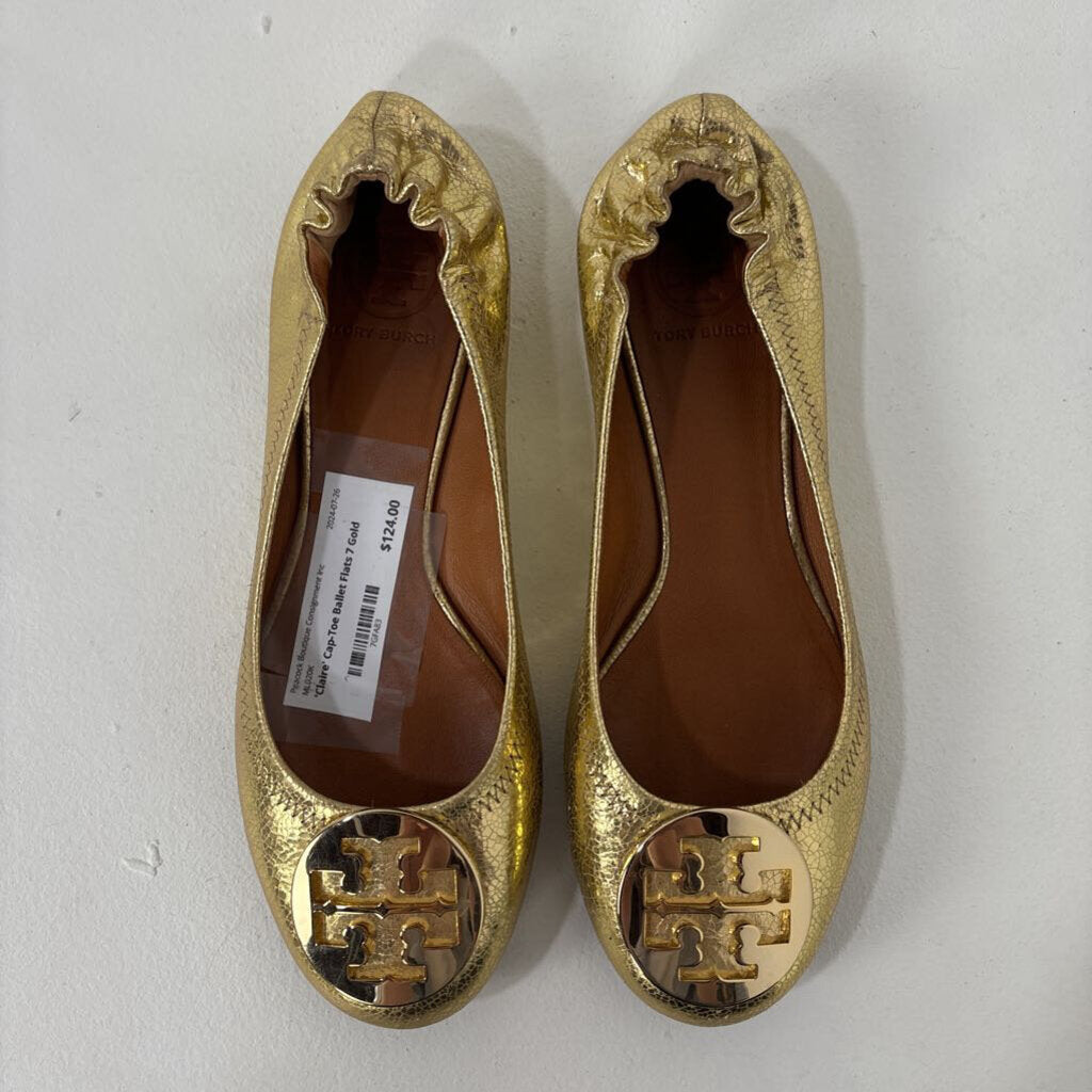 'Claire' Cap-Toe Ballet Flats (7)