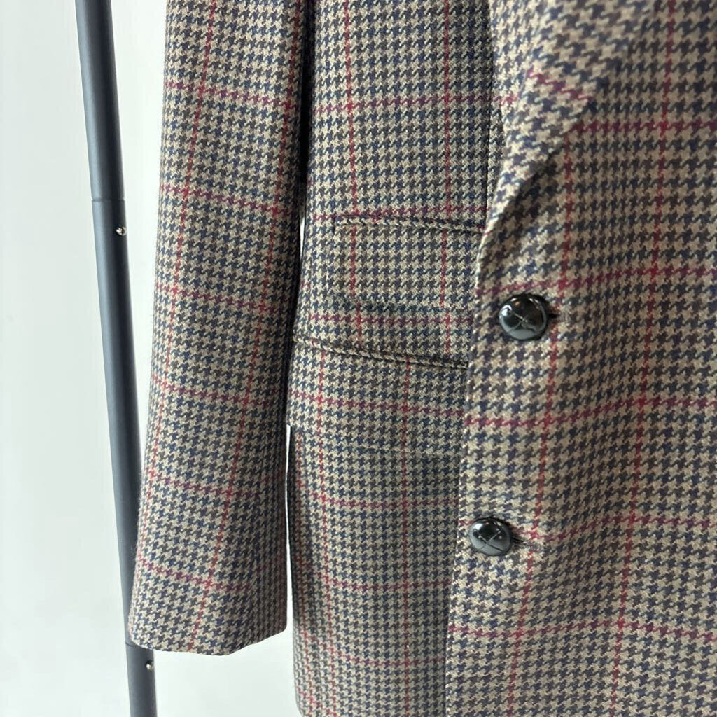 Plaid Wool Blazer (L)