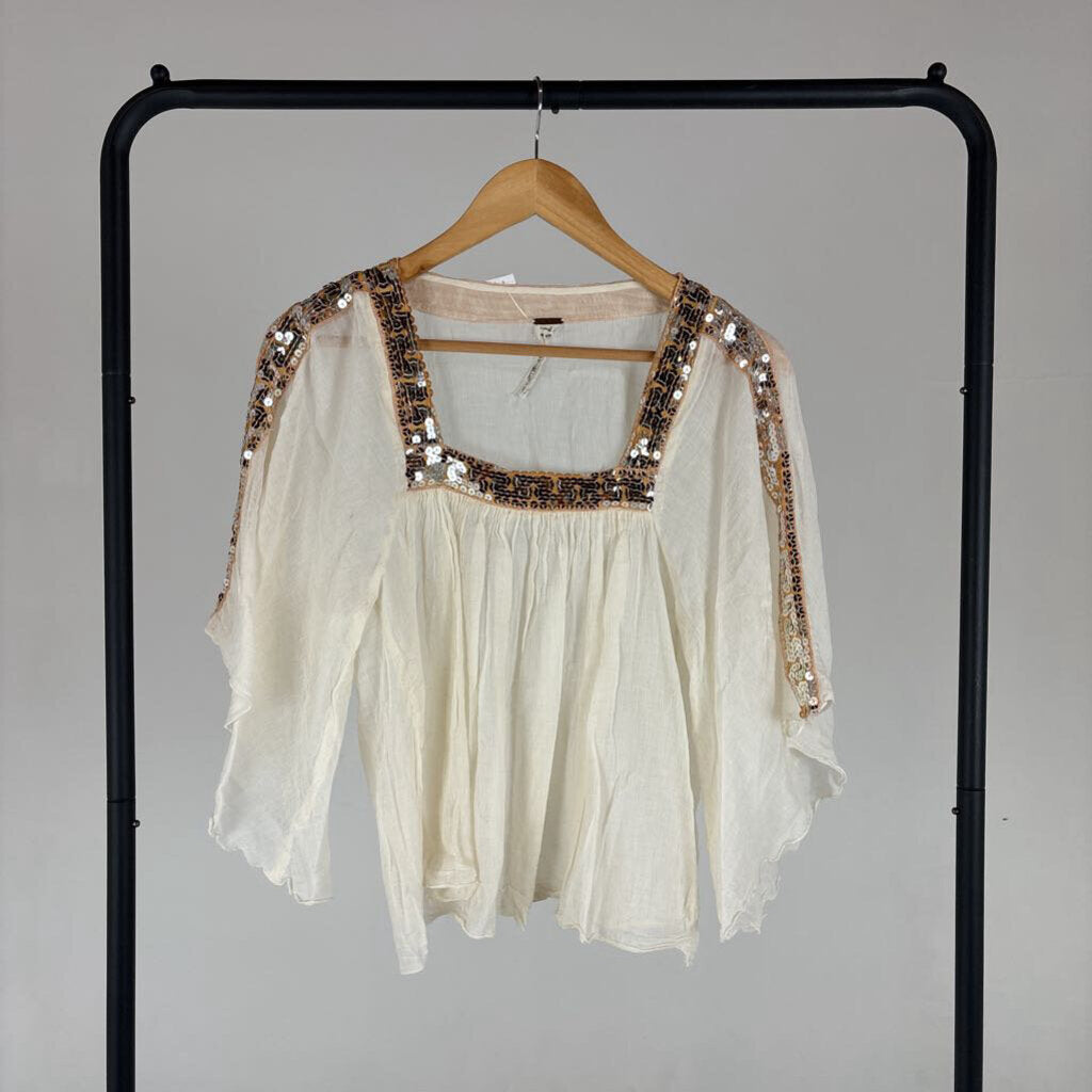 Embroidered Neckline Top (XS)