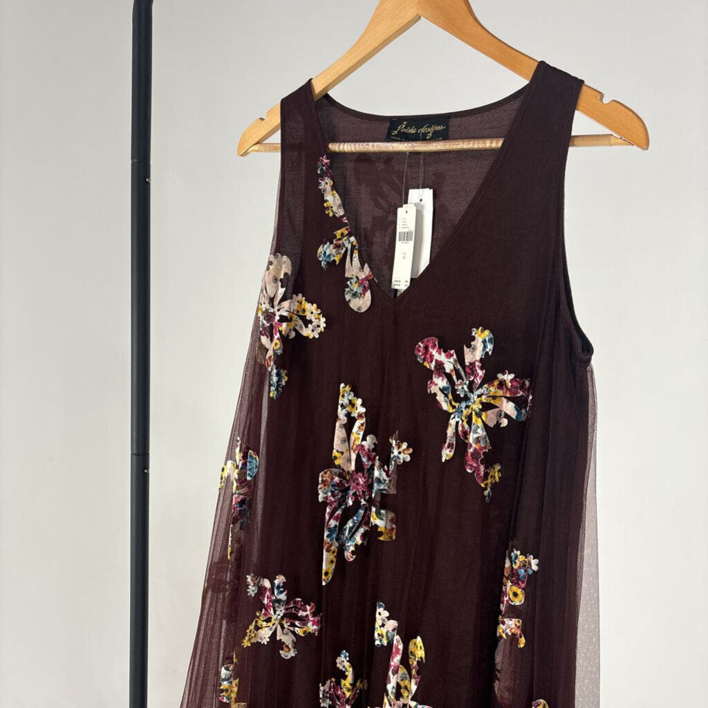 NWT! Sleeveless Mesh Floral Maxi (XS)