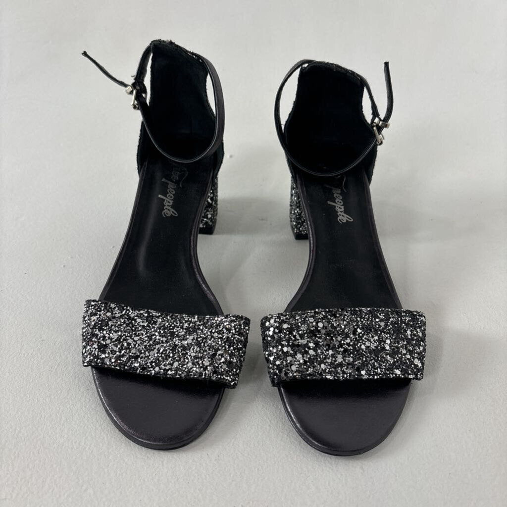 Sparkle Block Heel Open toe (38)