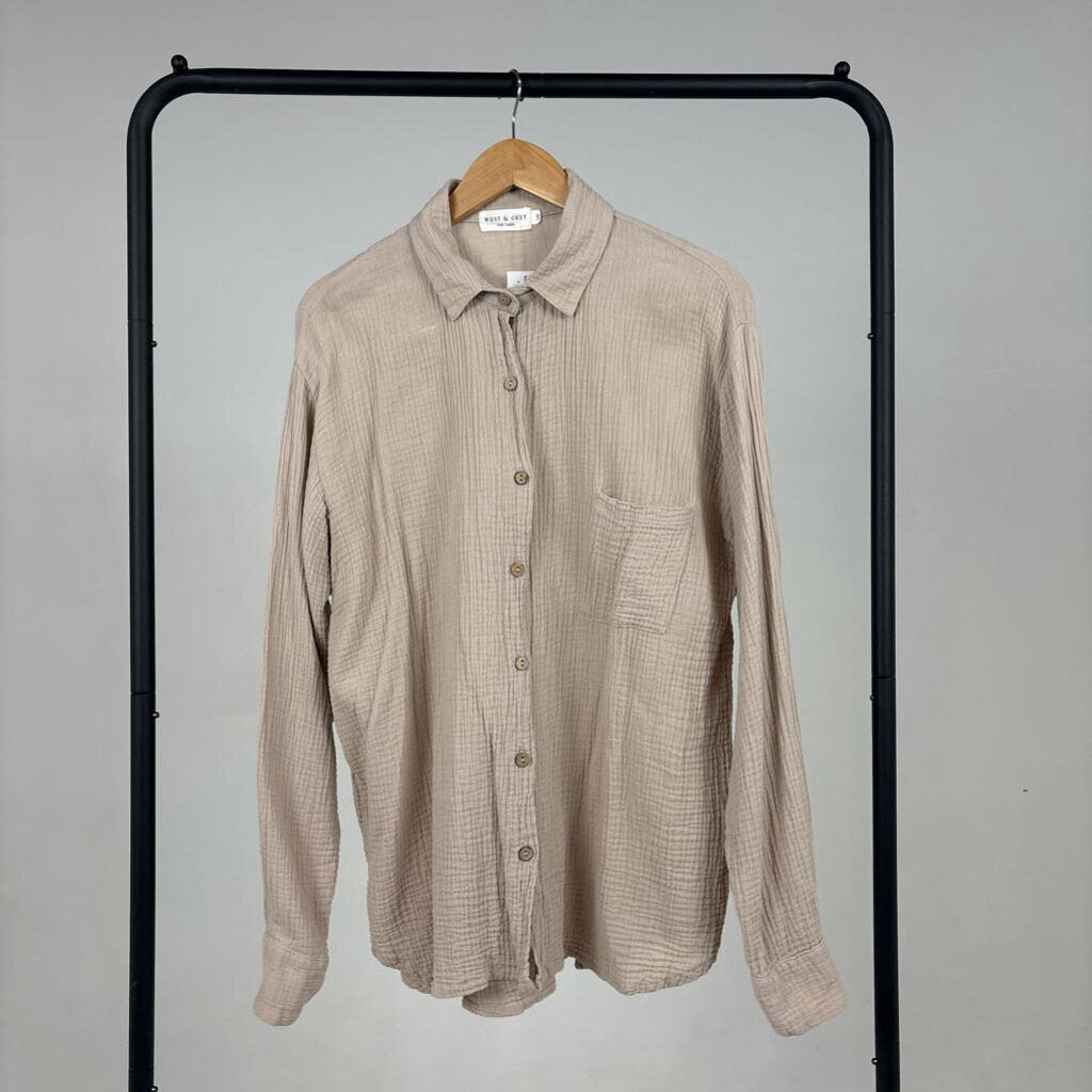 Gauze Button-Down Shirt (L)