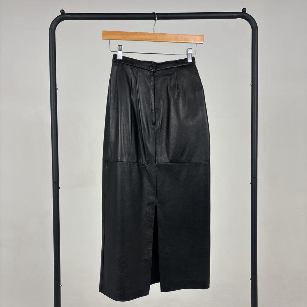 VNTG Leather Midi Skirt (4)