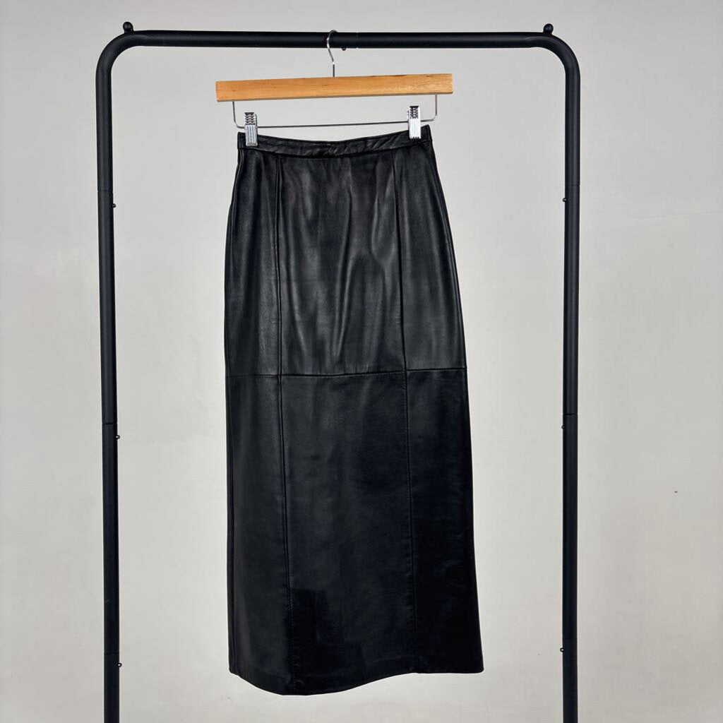 VNTG Leather Midi Skirt (4)