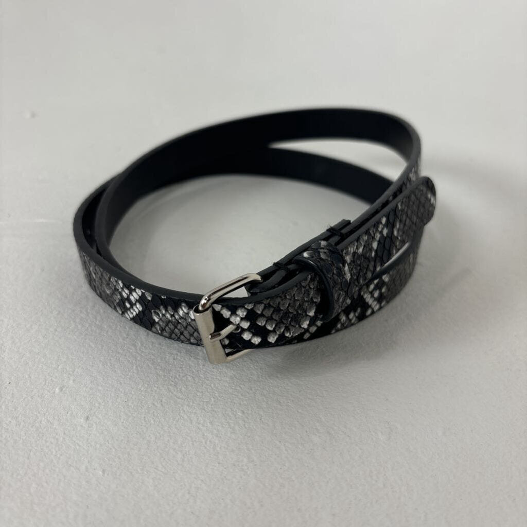 Snake Print Skinny Belt (S)