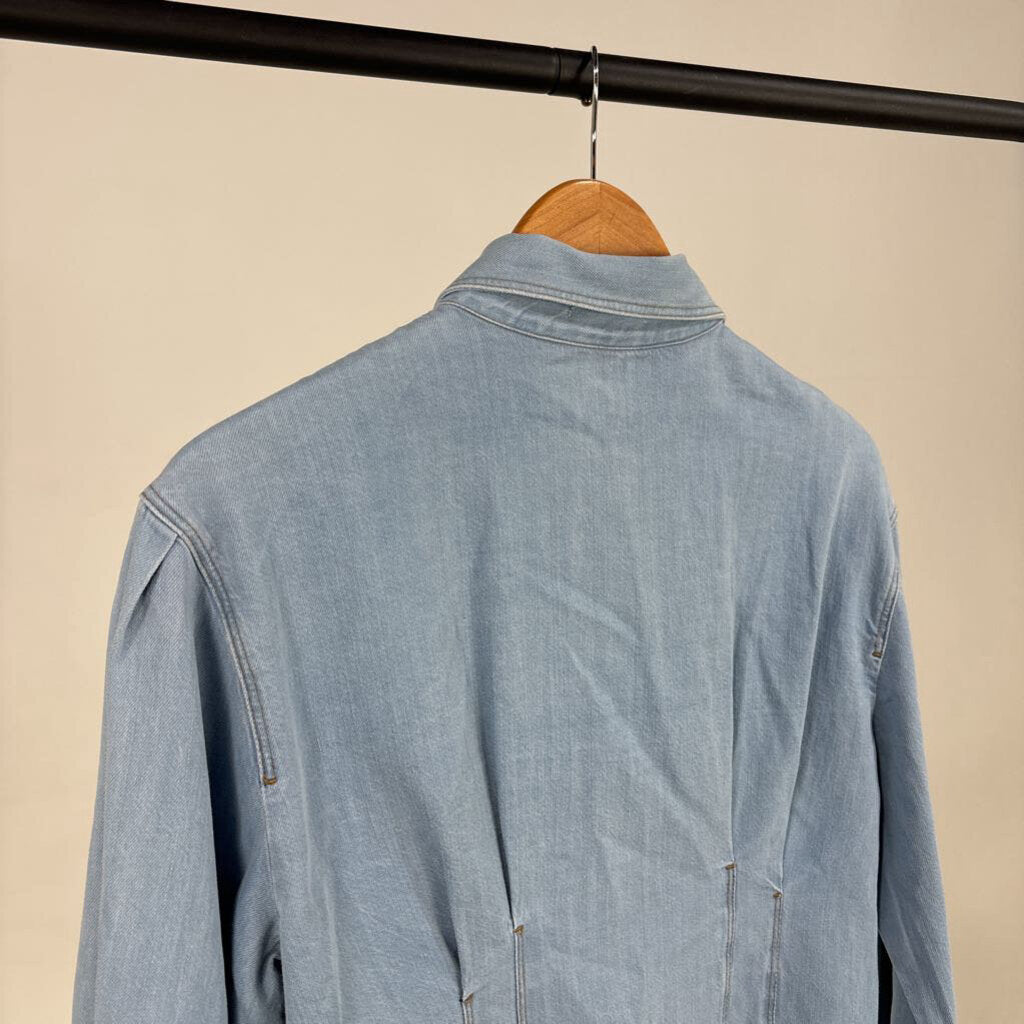 Pleat Denim Button Front Shirt (M)