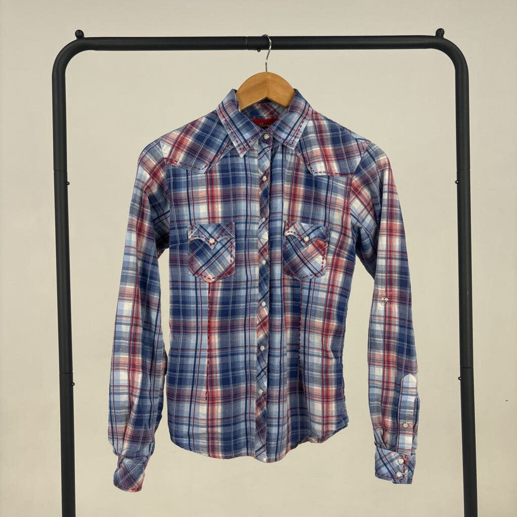 Button Up Long Sleeve Plaid (S)