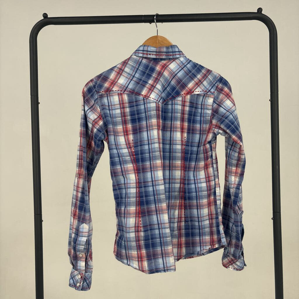 Button Up Long Sleeve Plaid (S)