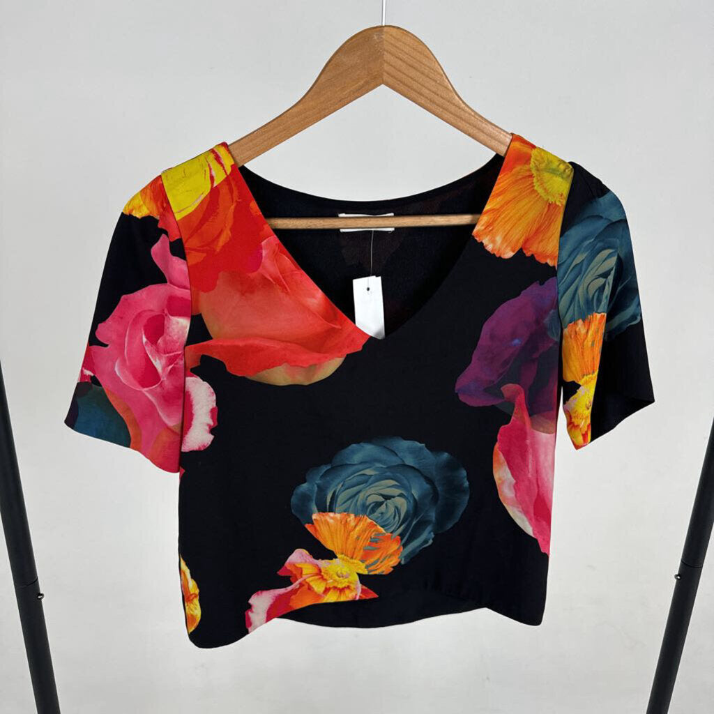 V Neck SS Floral Blouse (XXS)