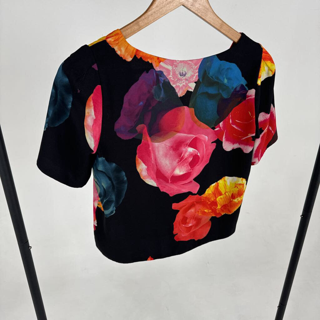 V Neck SS Floral Blouse (XXS)