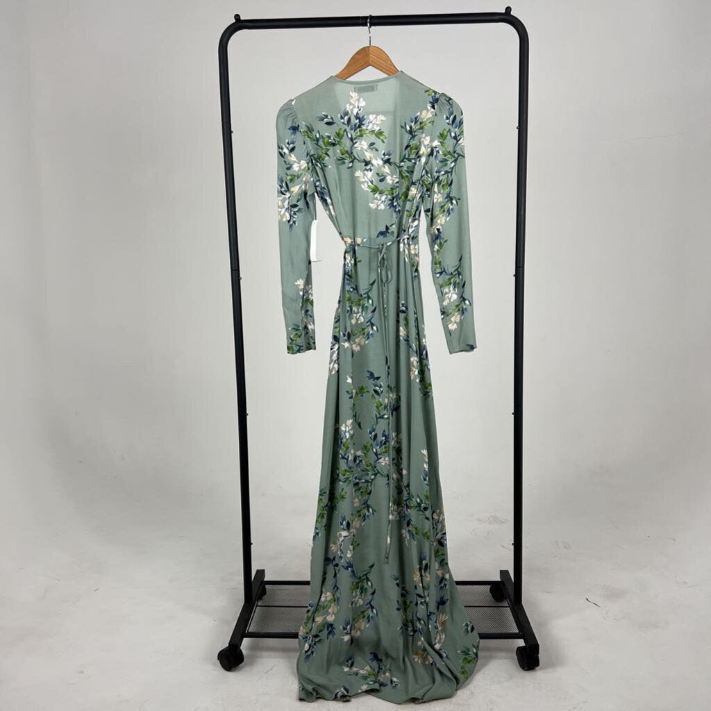 NWT! LS Floral Wrap Maxi Dress (XS)