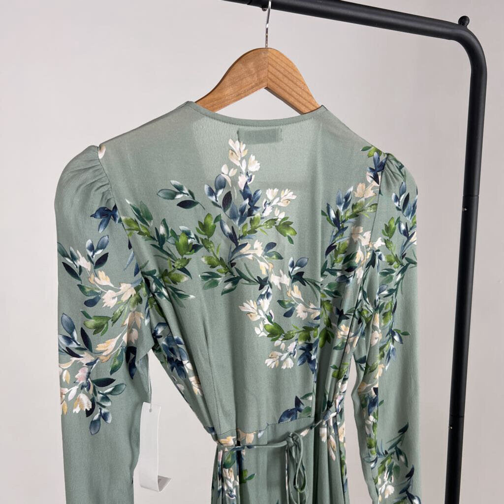 NWT! LS Floral Wrap Maxi Dress (XS)