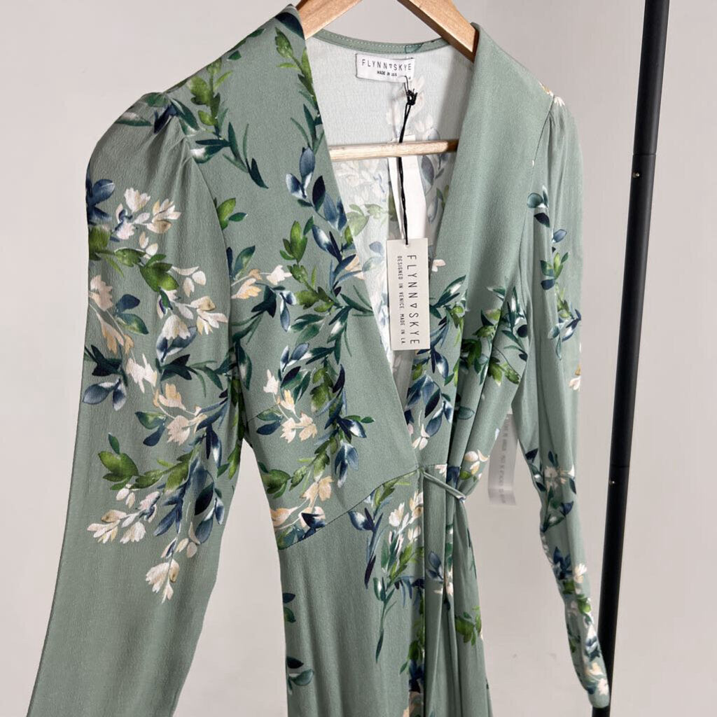 NWT! LS Floral Wrap Maxi Dress (XS)