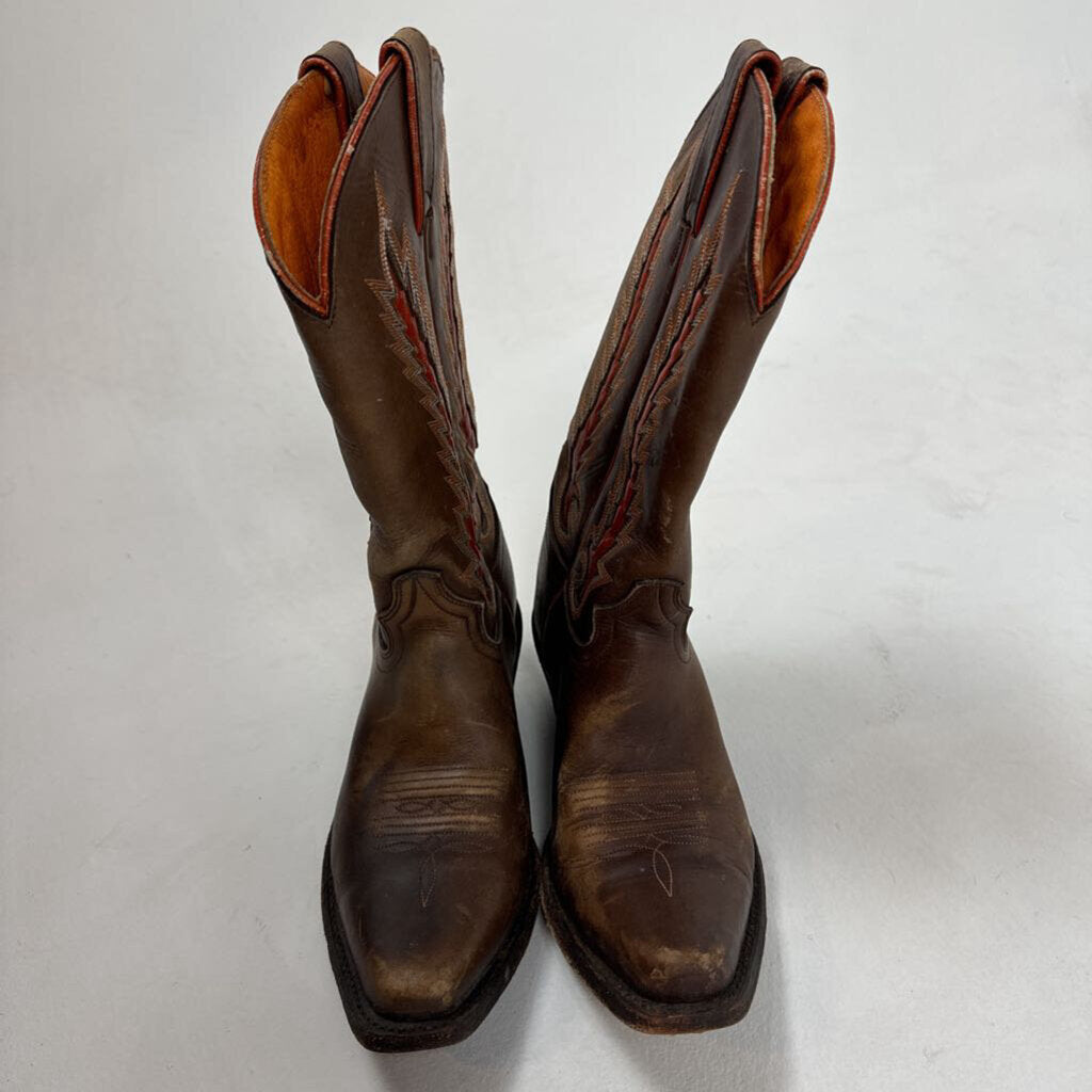 Orange Accent Cowboy Boots (7.5 - 8)