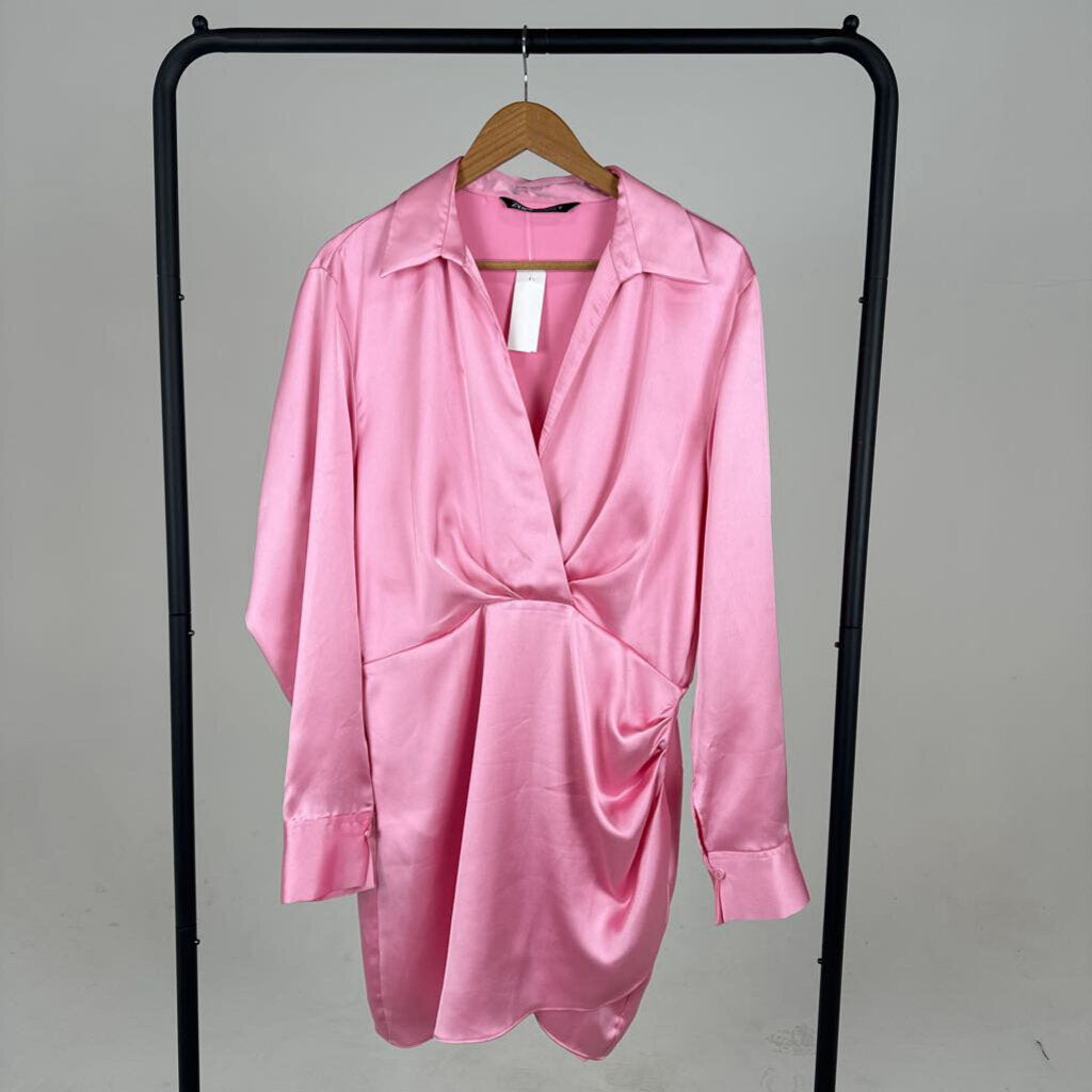 Satin Long Sleeve Dress (XL)