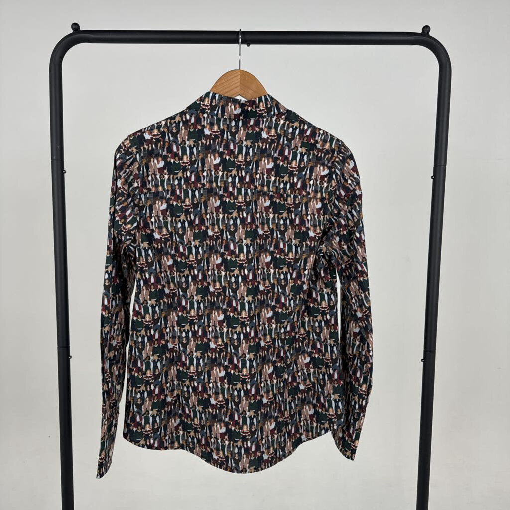 NWT People Graphic Button Up (M)