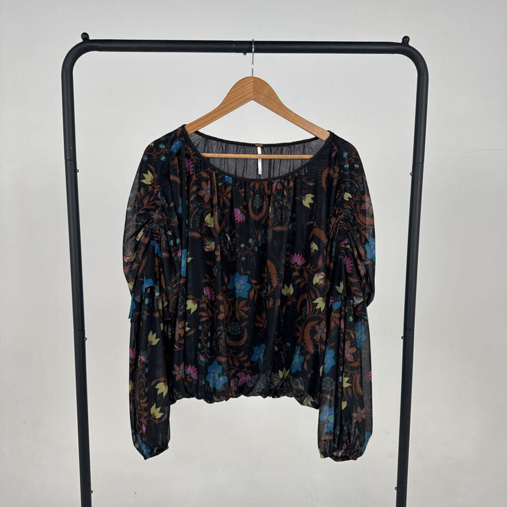 'Wildflower Honey' Floral LS Blouse (M)