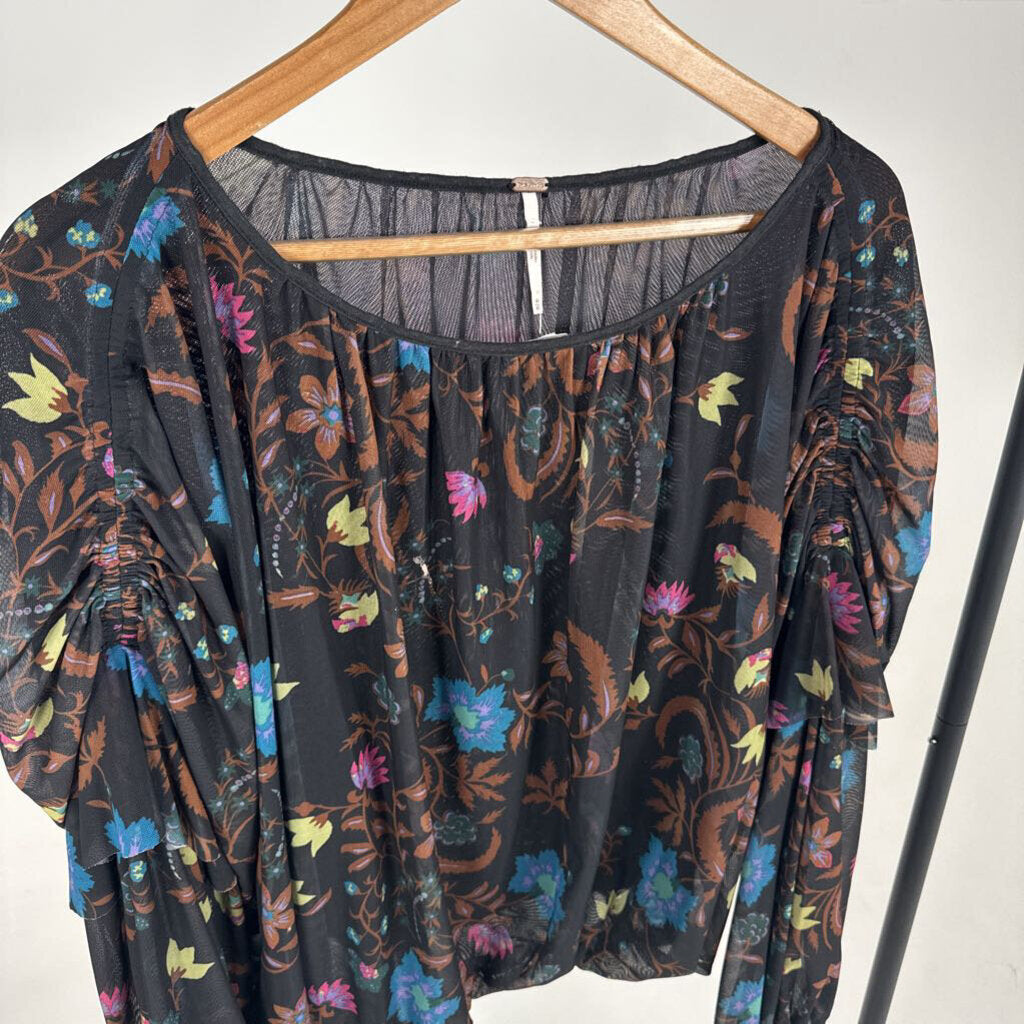 'Wildflower Honey' Floral LS Blouse (M)