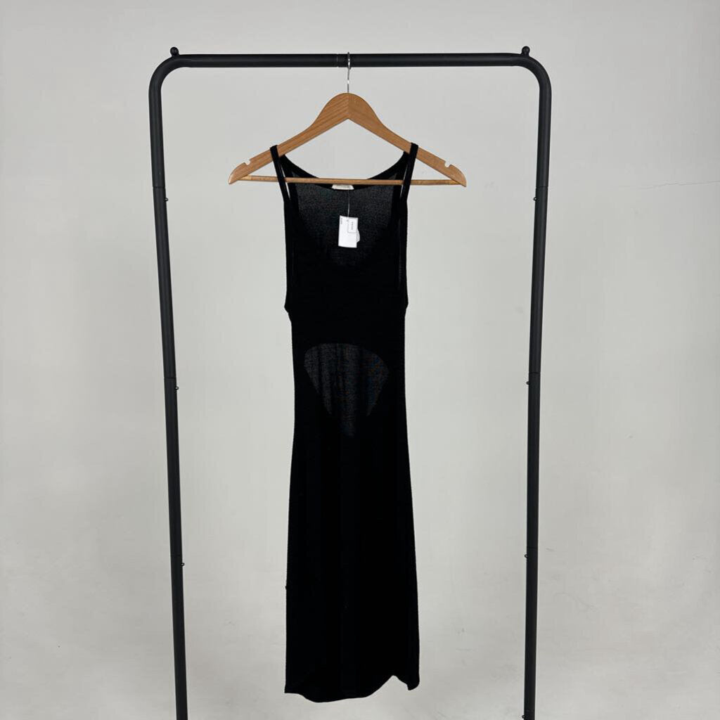 Open Back Slit Midi Tank Dress (S)