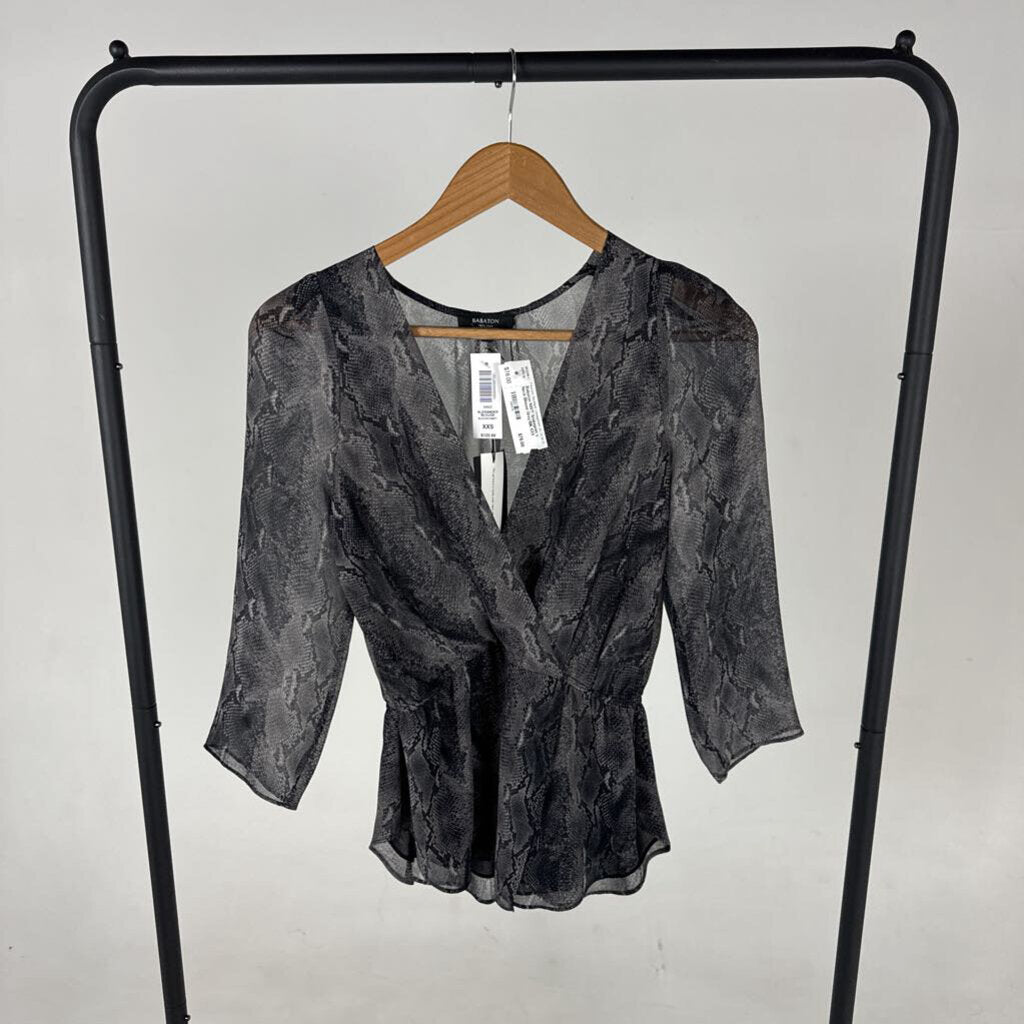 NWT! Snakeprint V Neck Blouse